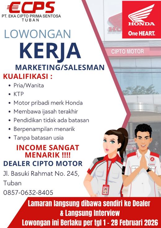 Lowongan Pekerjaan - Sales Taking Order Tuban-Bojonegoro